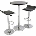 Winsome Three Piece Black Pub Set with Chrome Legs 93324